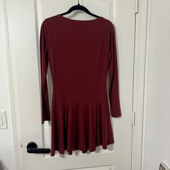 Reformation Coen Jersey Knit Long Sleeve Square Neck Mini Dress Small - Picture 6 of 9
